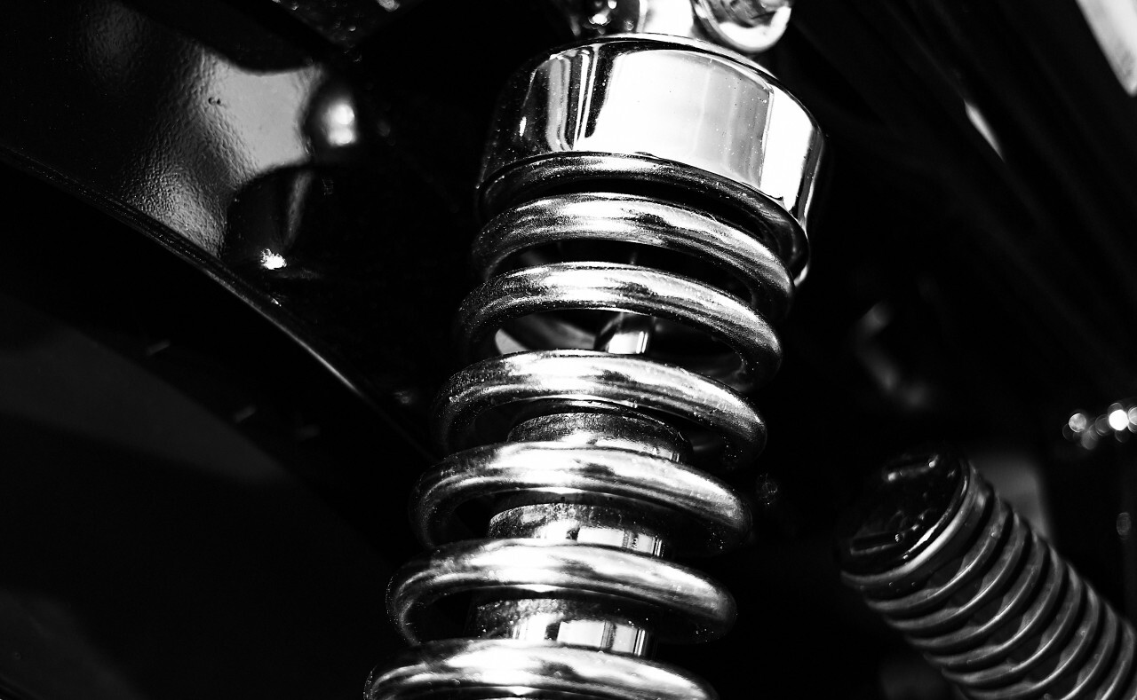 motorbike suspension black and white