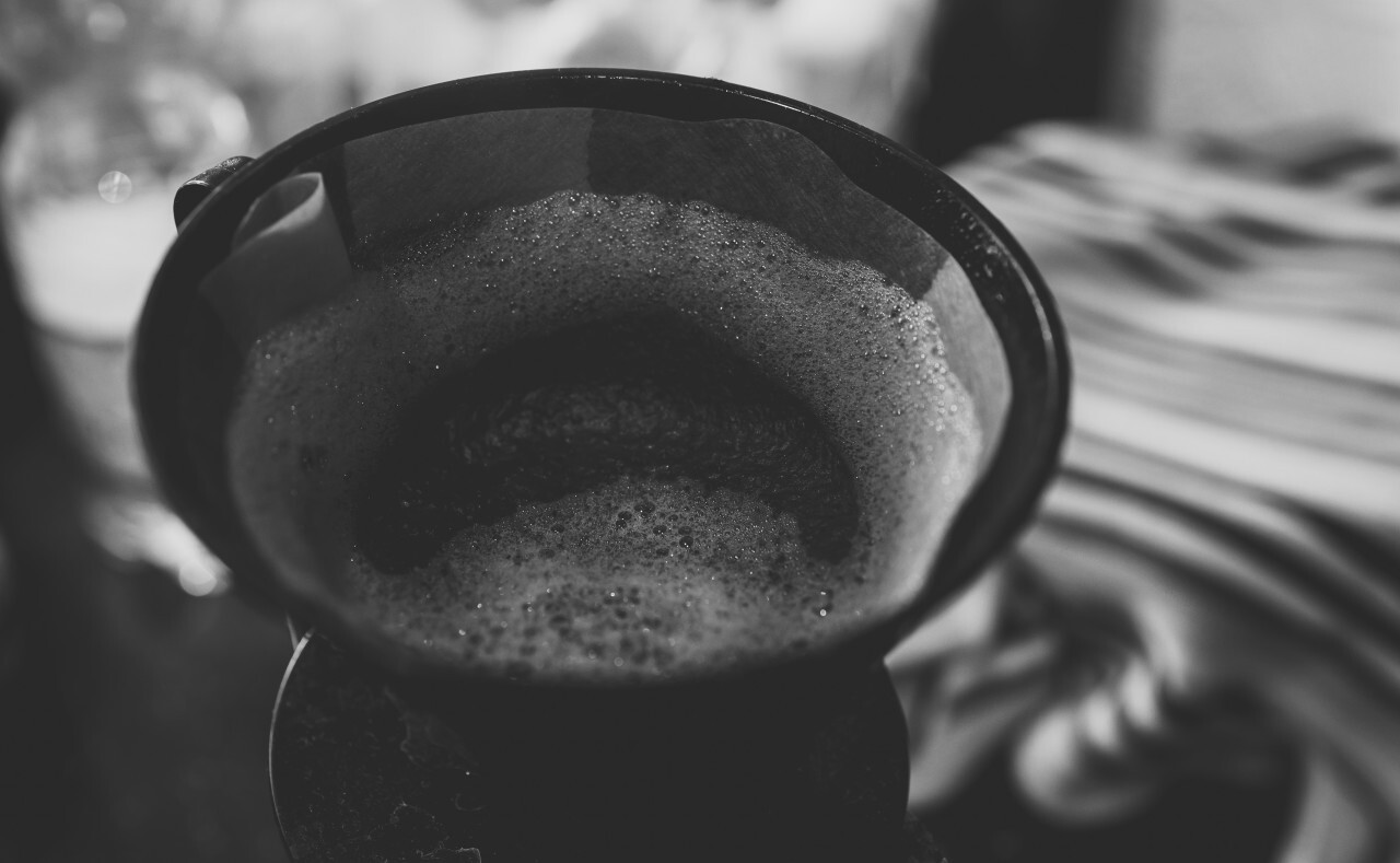 Close up of coffee filter