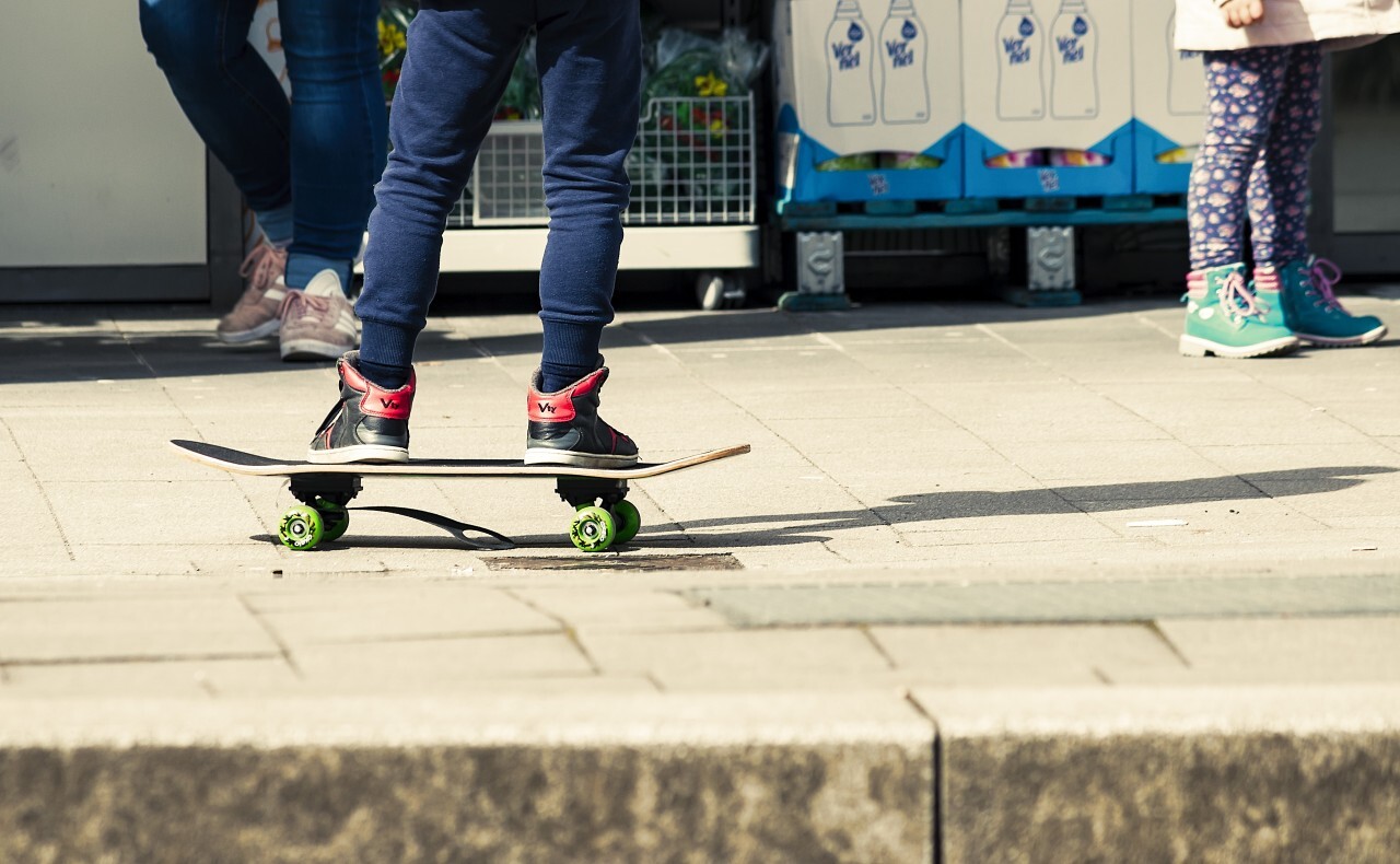 kid on a skateboard