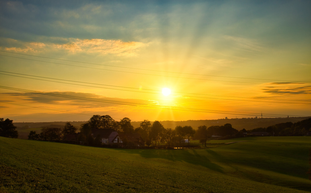 Rural sunset scenery