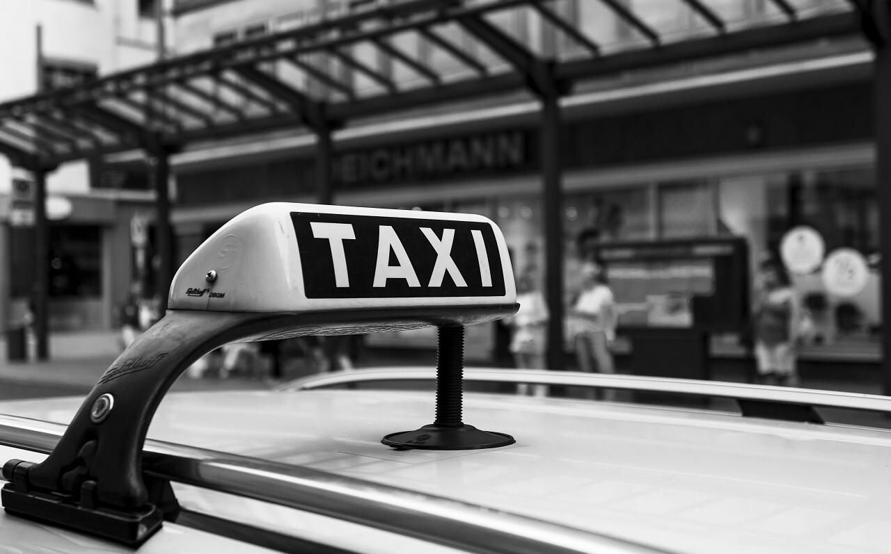 taxi black and white