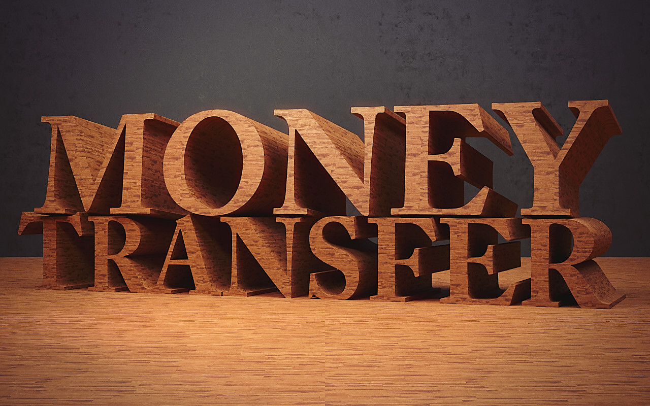 money transfer wooden