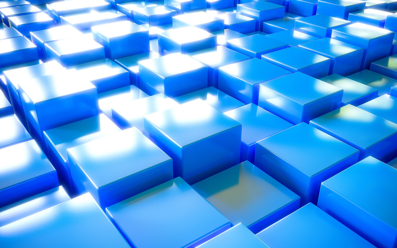 3D cube texture background blue