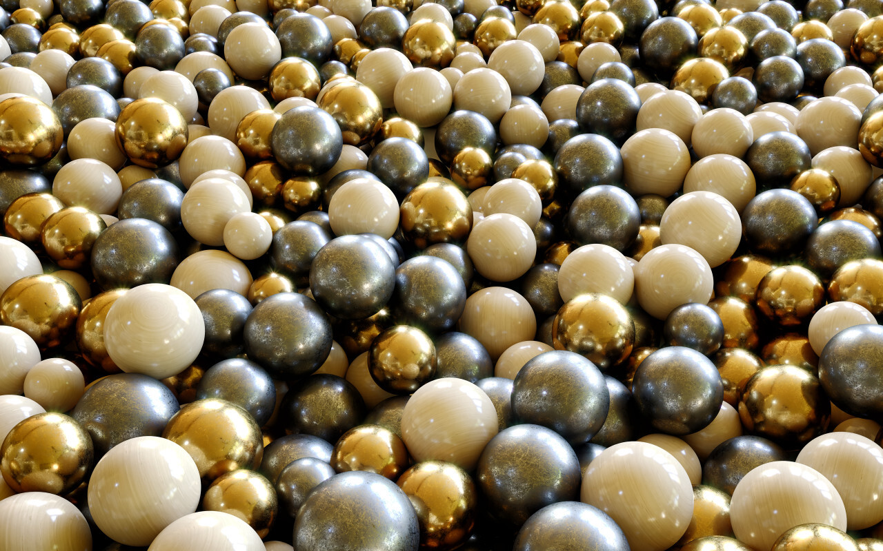 golden beads background Gold & Silver Balls / Spheres