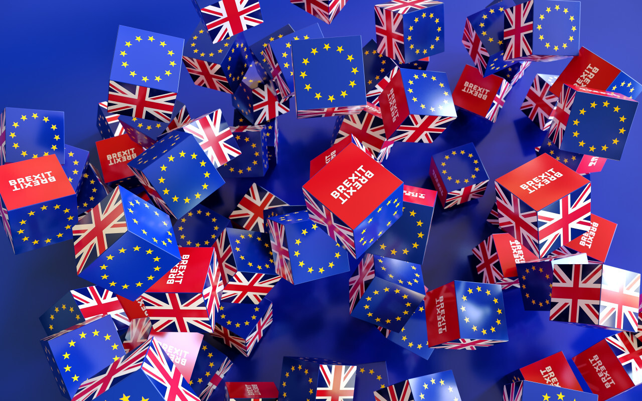 Europe and United Kingdom political and economic relationship, 3d rendering background, Brexit concepts