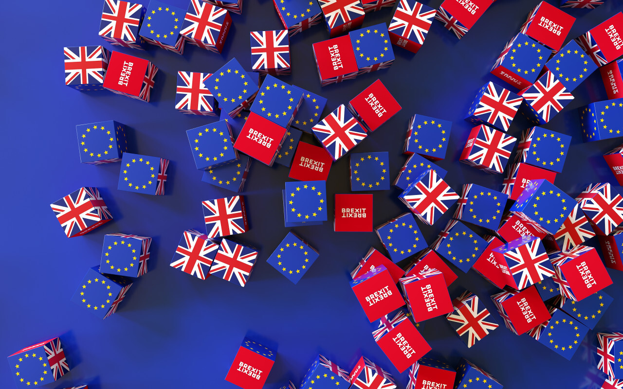 Europe and United Kingdom political and economic relationship, 3d rendering background, Brexit concepts