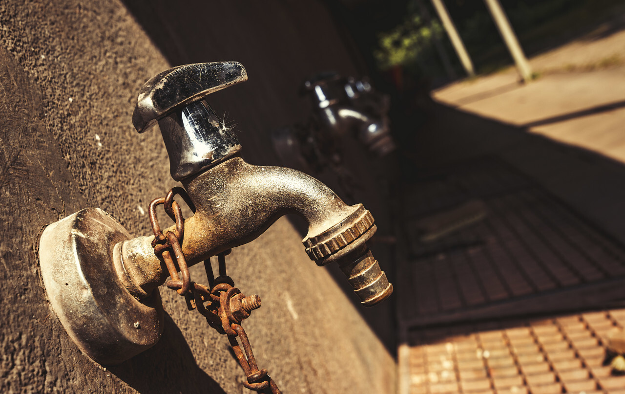 old rusty taps