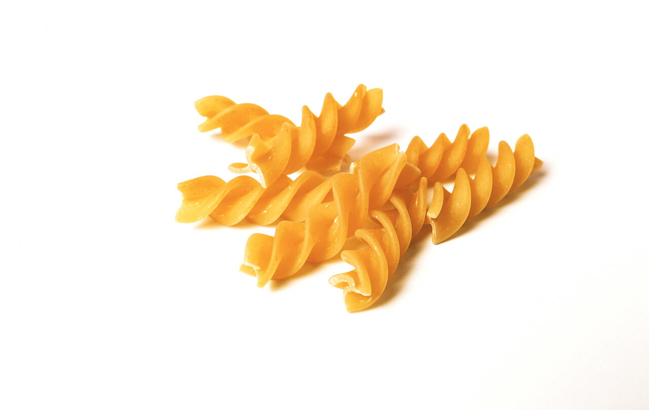 spiral pasta isolated on an white background