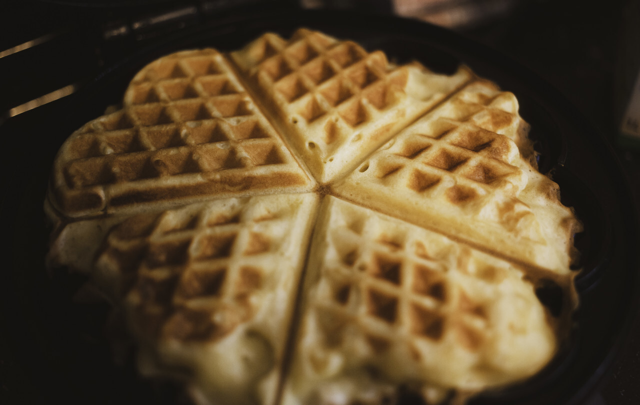 heart shaped waffles in iron waffle pan