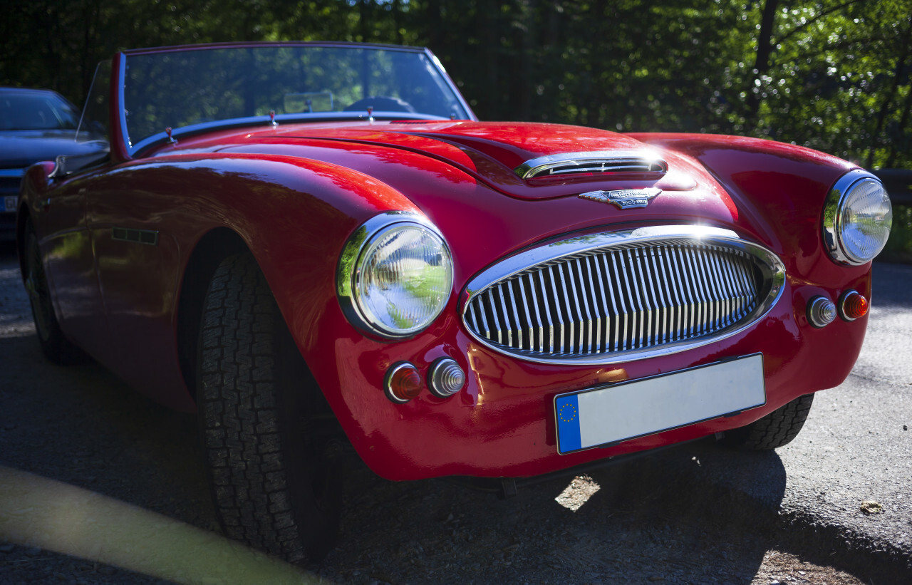 red classic car