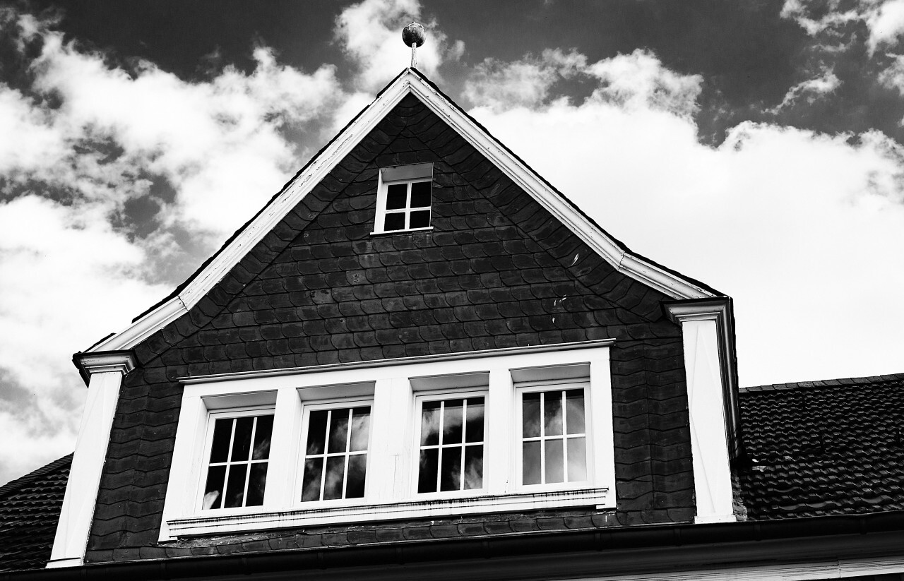 beautiful house black and white
