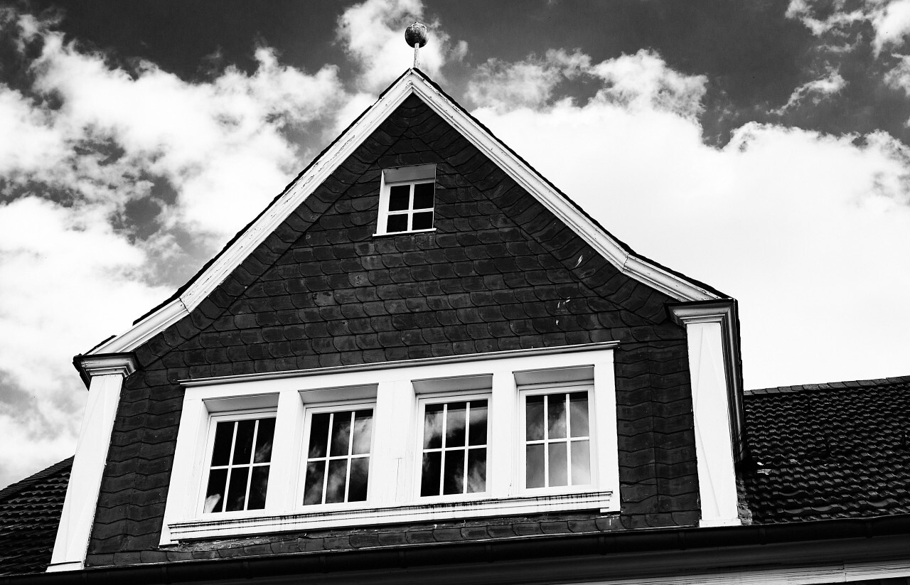 beautiful house black and white