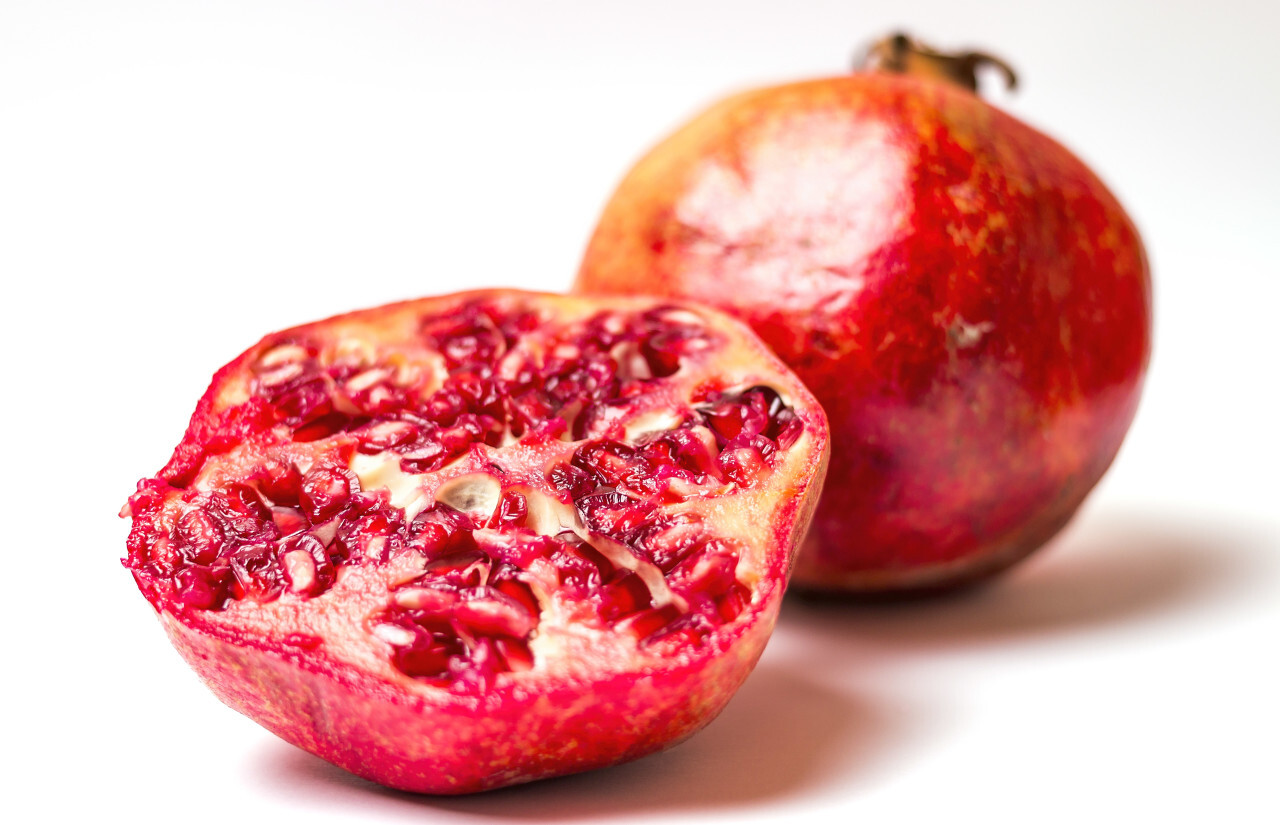 pomegranate white background