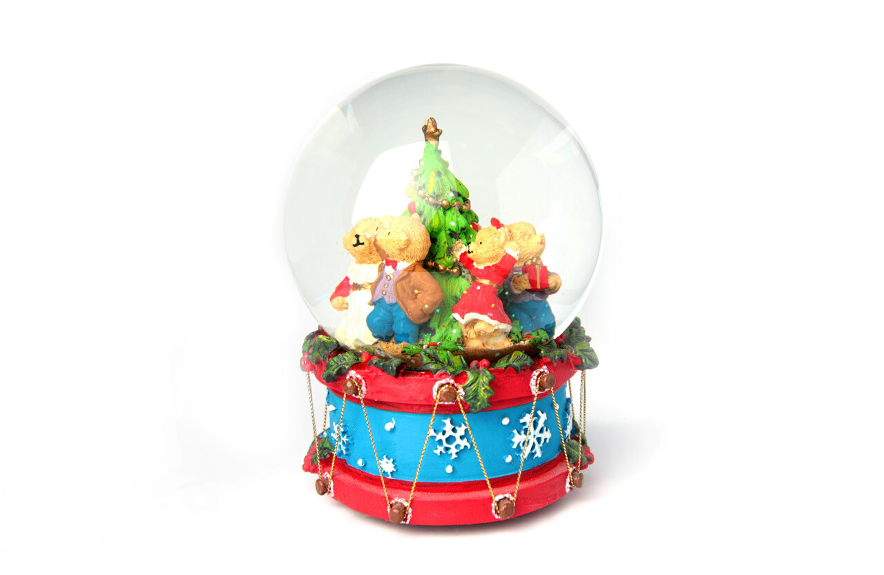 Christmas Snow globe isolated on white