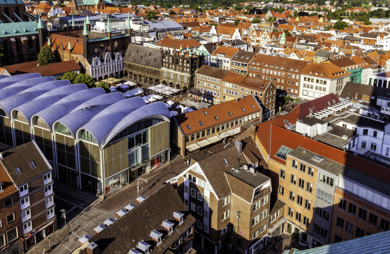 lubeck town hall from above