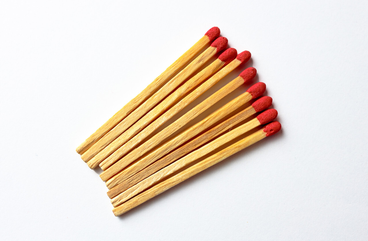 Matches white background