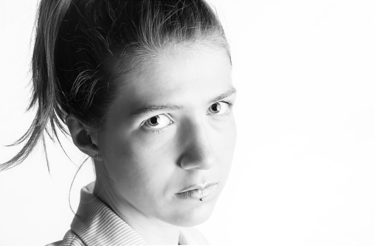 Portrait of a young women isolated on white background