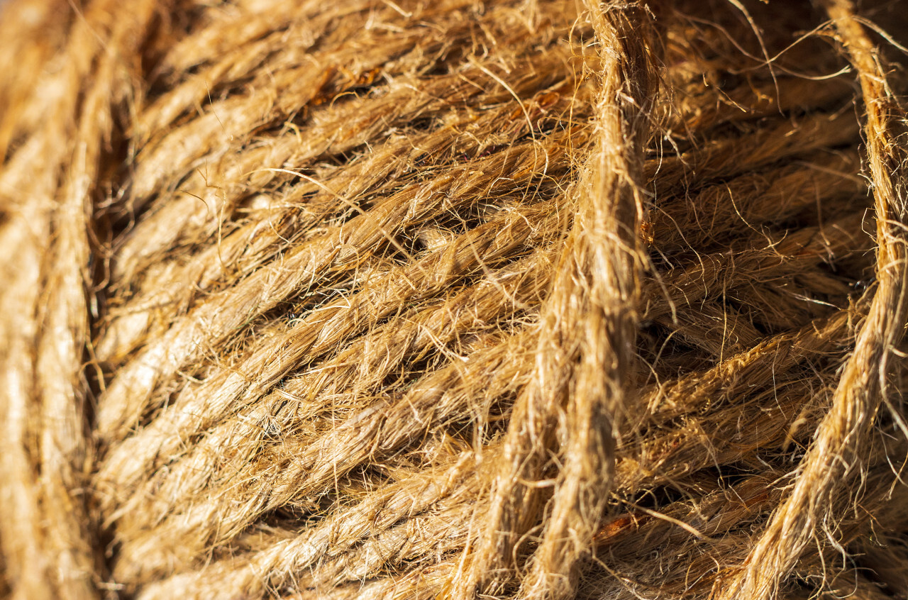 Jute string roll close up