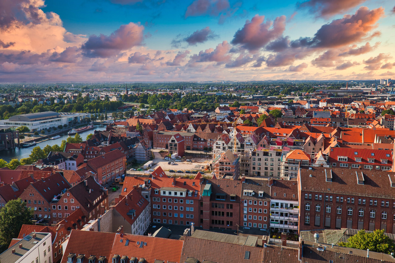 Panoramic view of Lübeck by Germany Schleswig Holstein