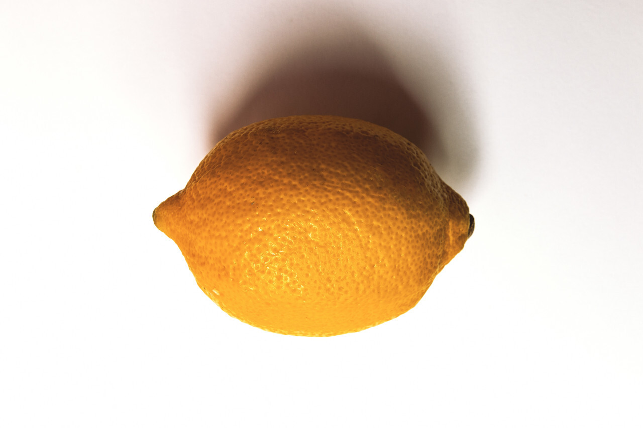 yellow lemon isolated on white background