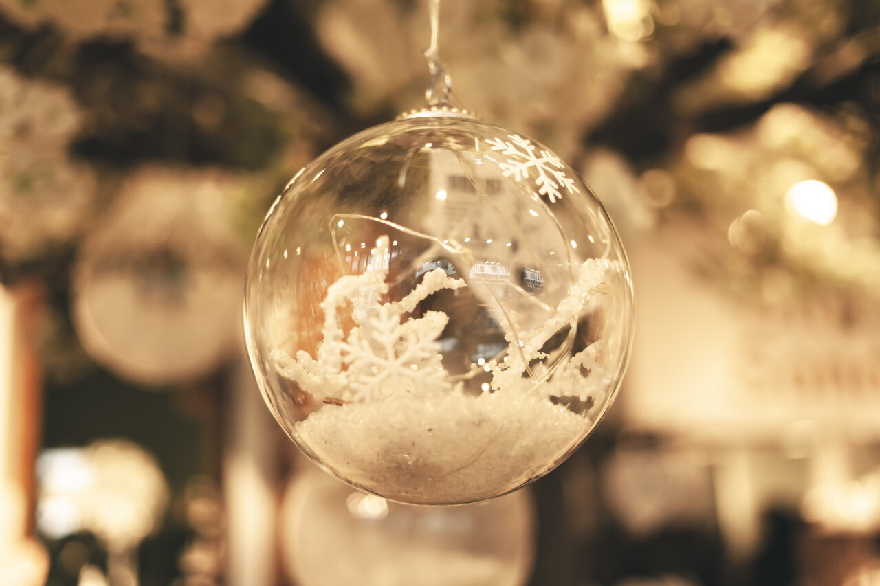 christmas tree decoration on a beautiful bokeh background