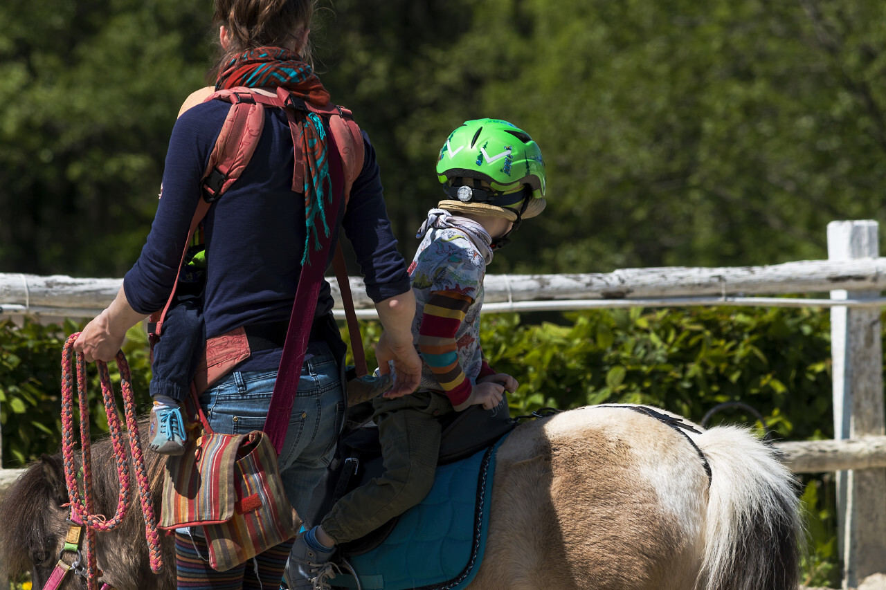 riding a pony