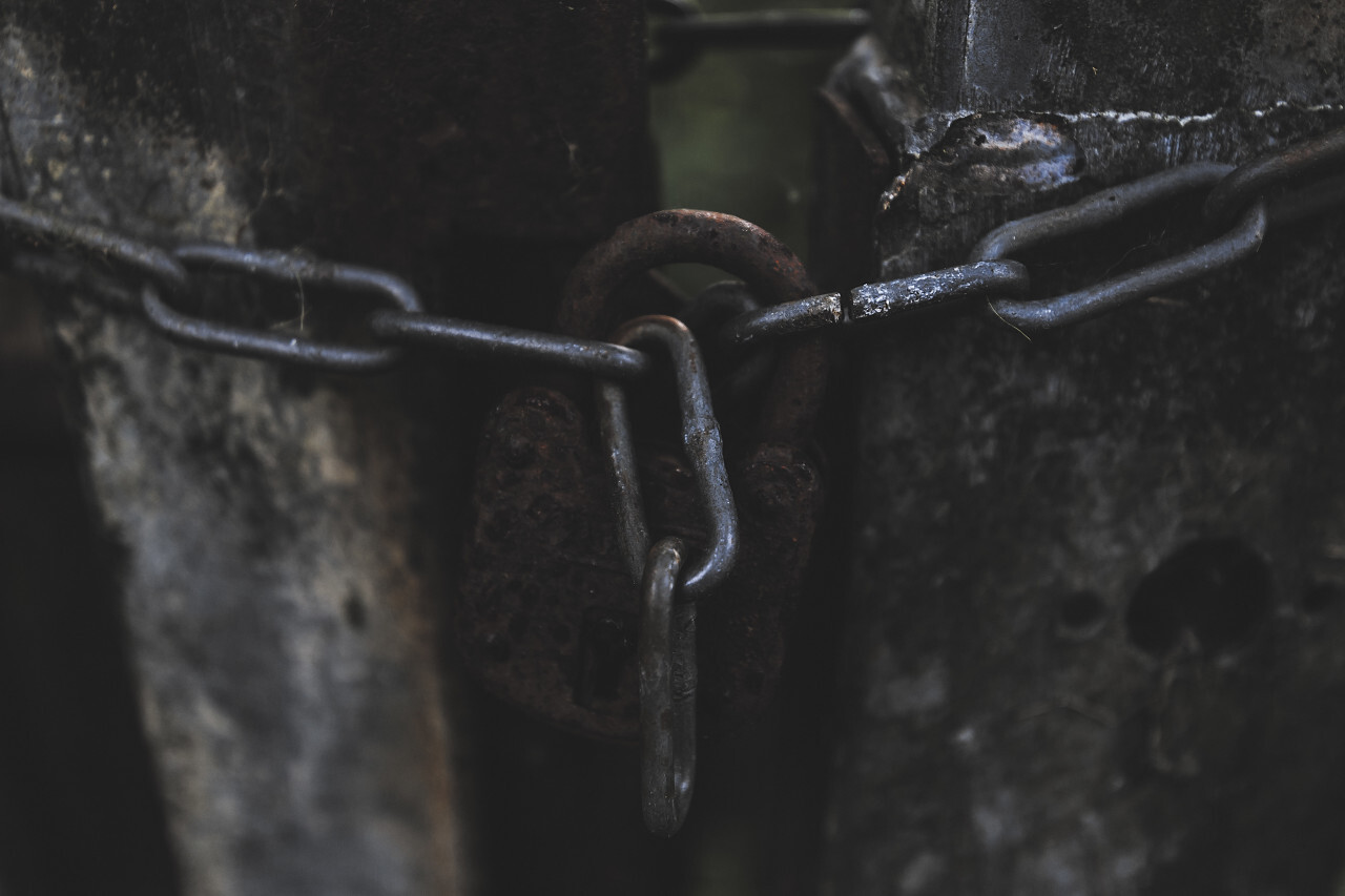 old rusty padlock