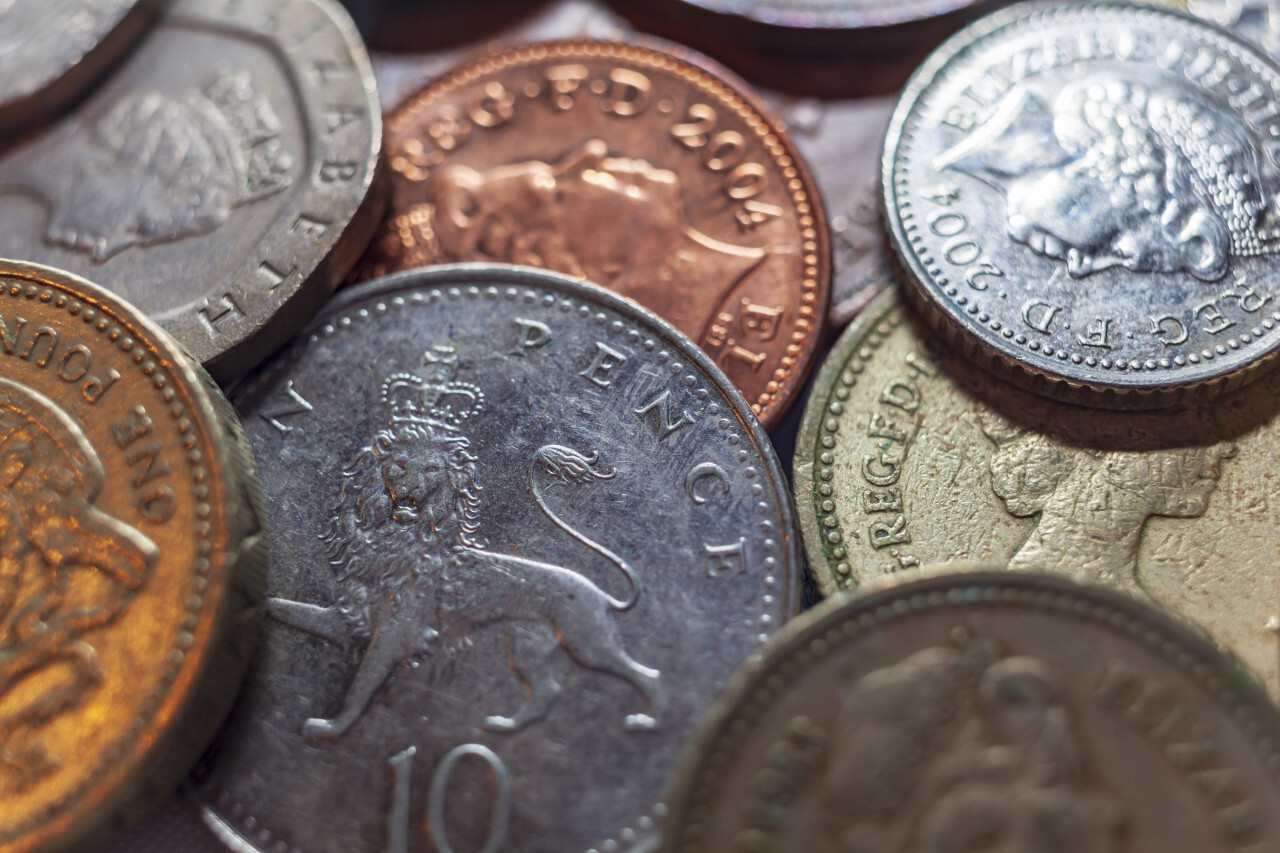 British pound money coin background