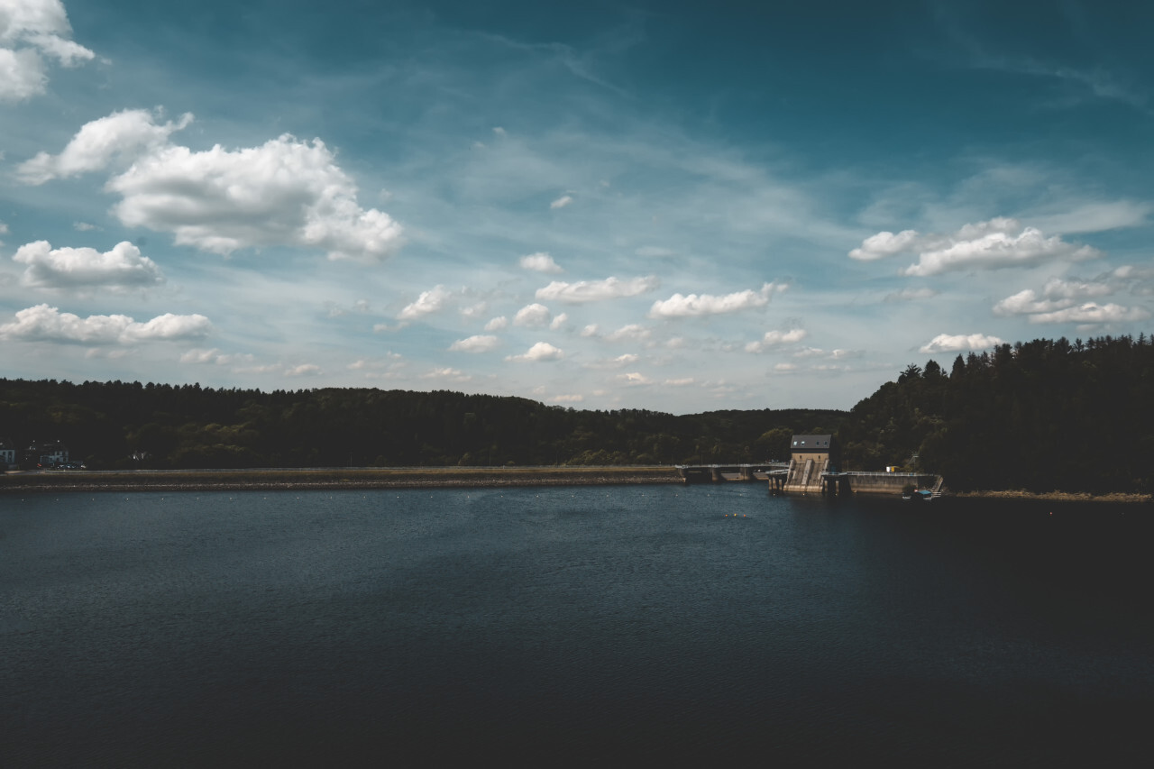 blue lake in north rhine westphalia by germany