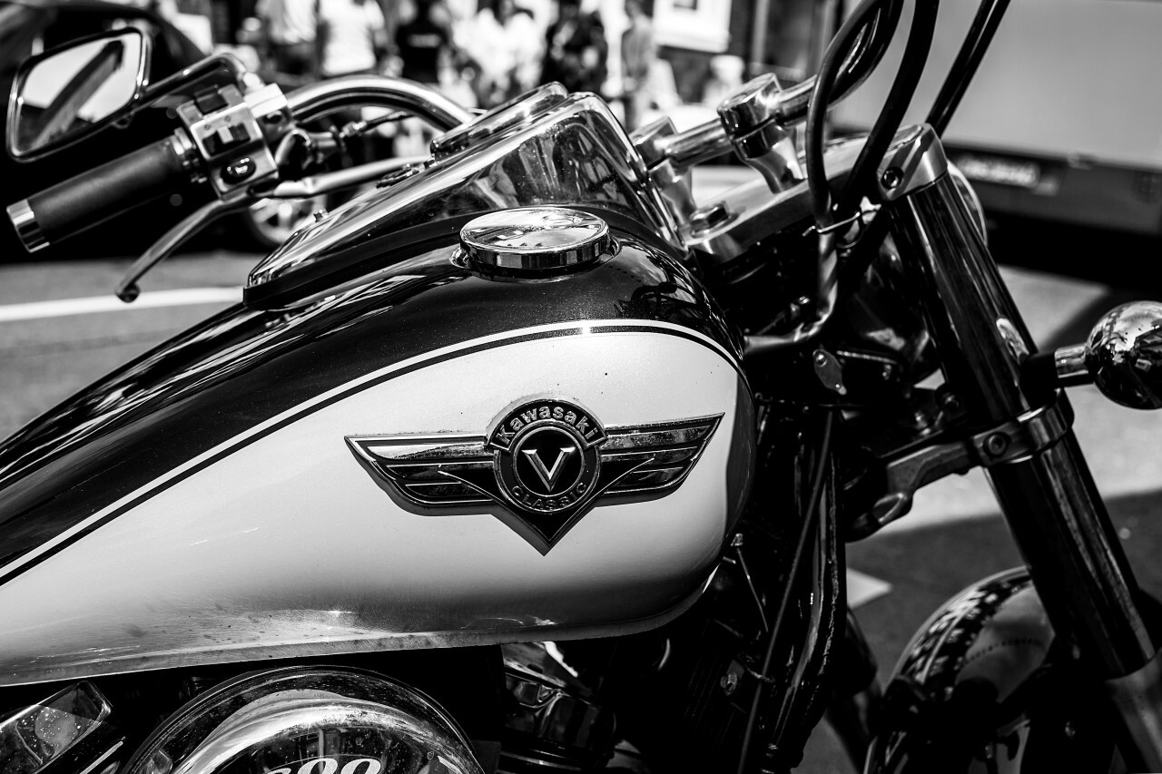 motorcycle black and white