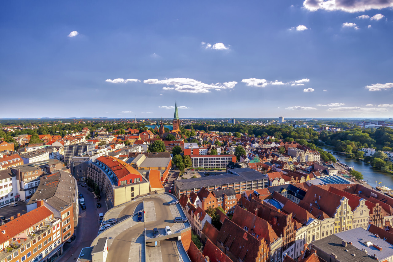 Panoramic view of Lubeck, Germany