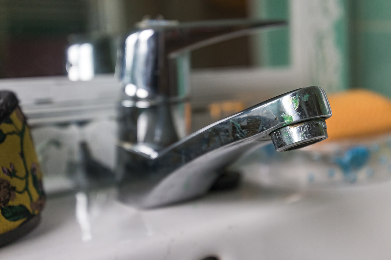 Faucet in the bathroom