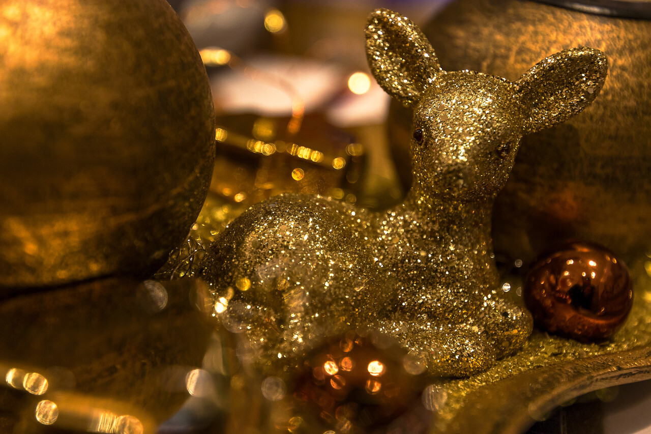 golden fawn christmas decoration