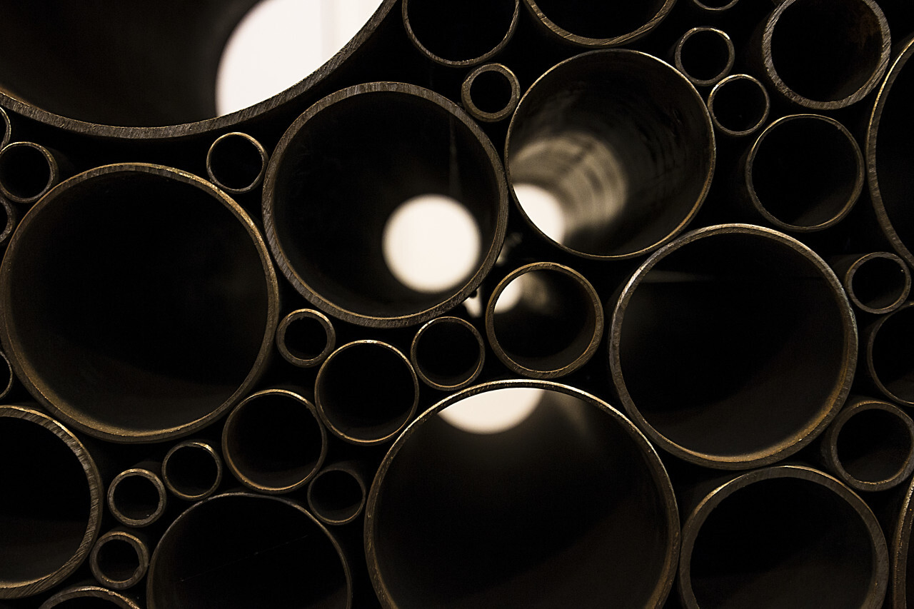 industrial abstract metallic pipe background