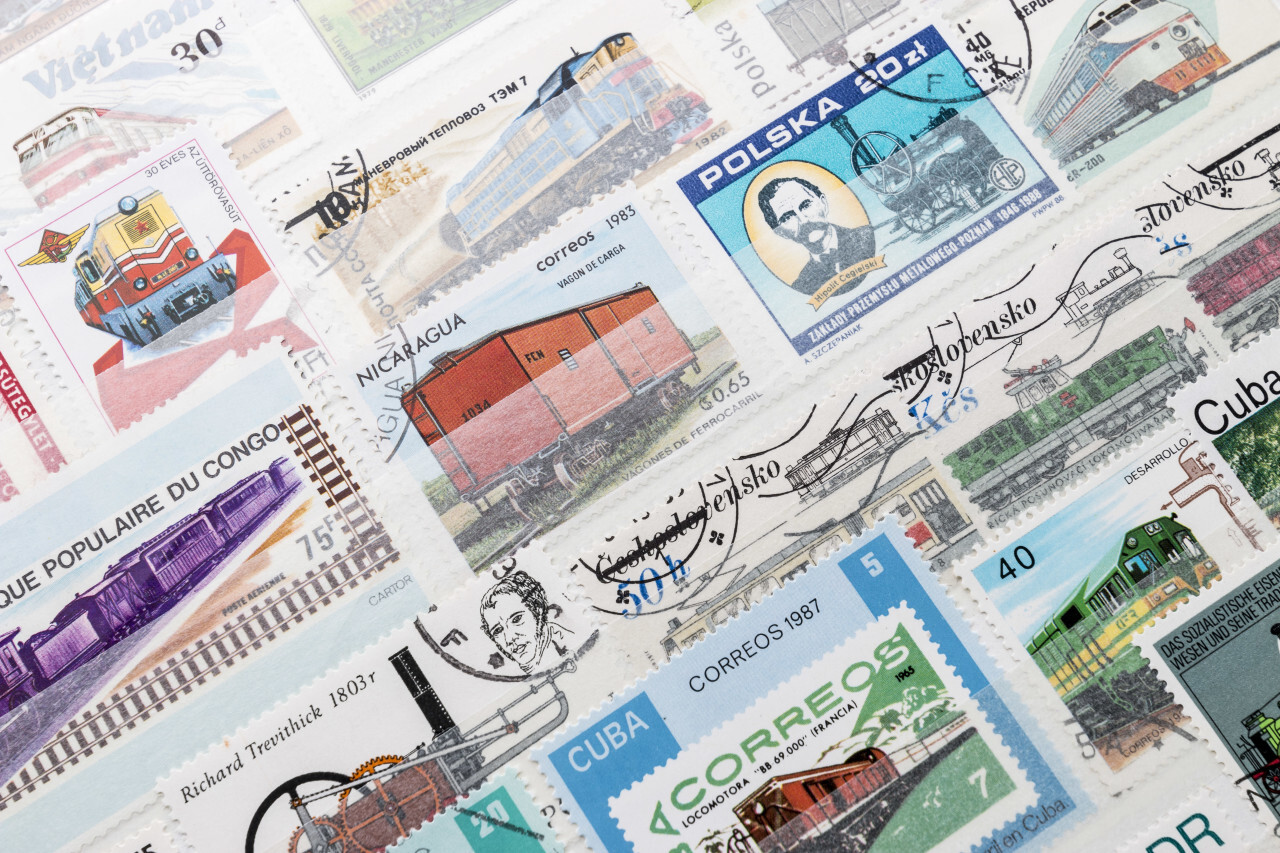 train stamps collection