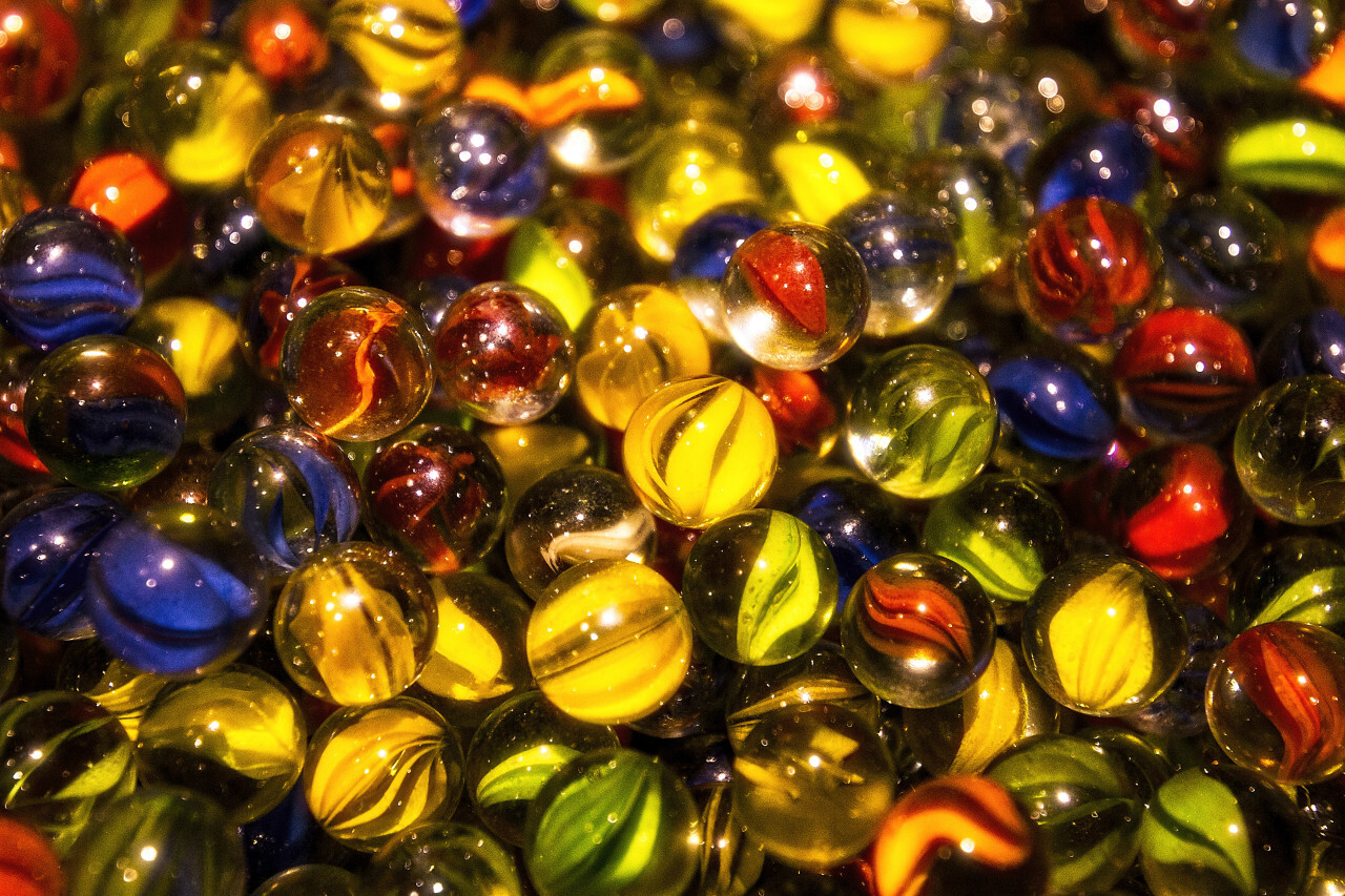 Background of marbles in many colors