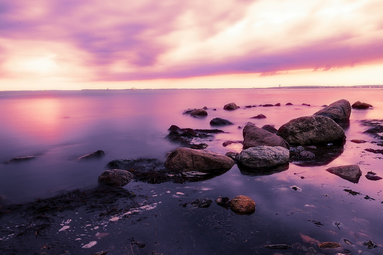 sunset over the baltic sea