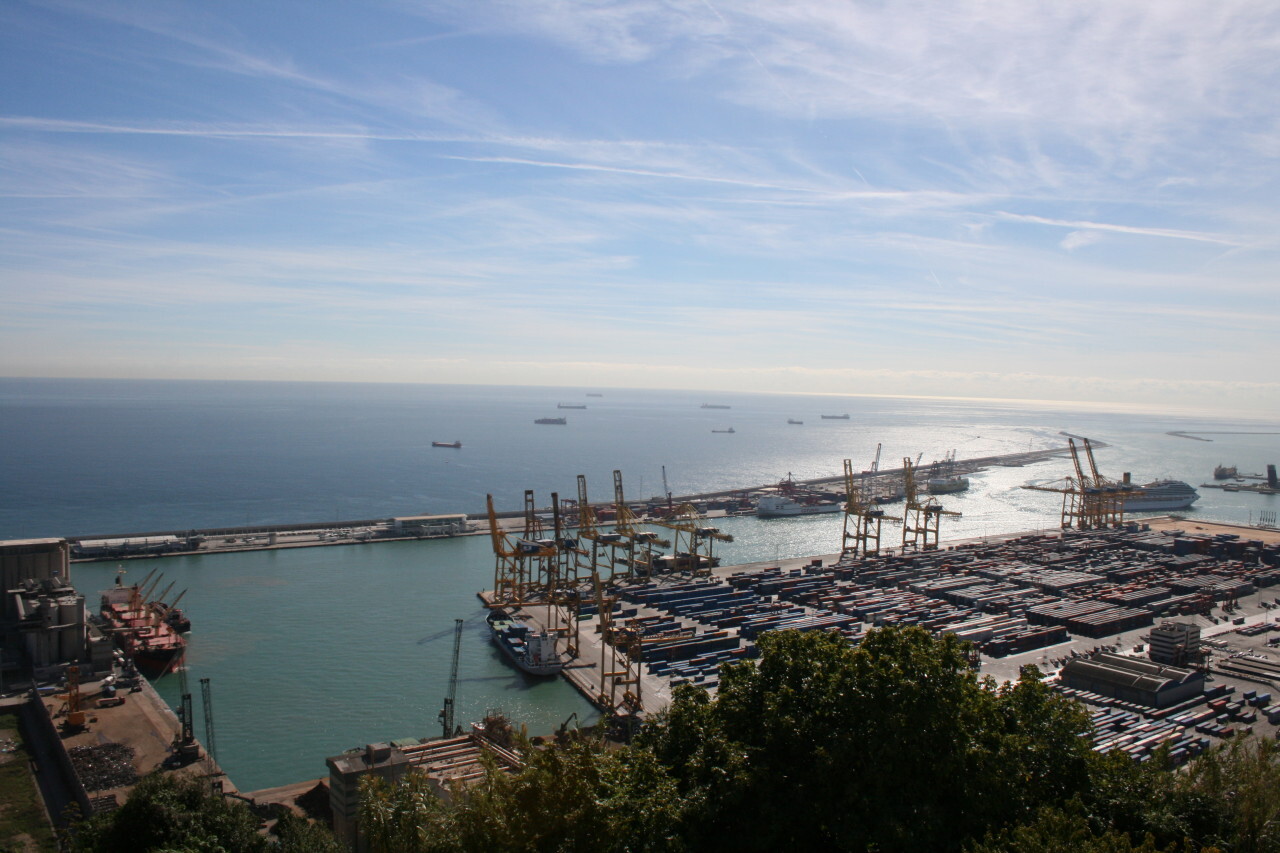 View of port in Barcelona
