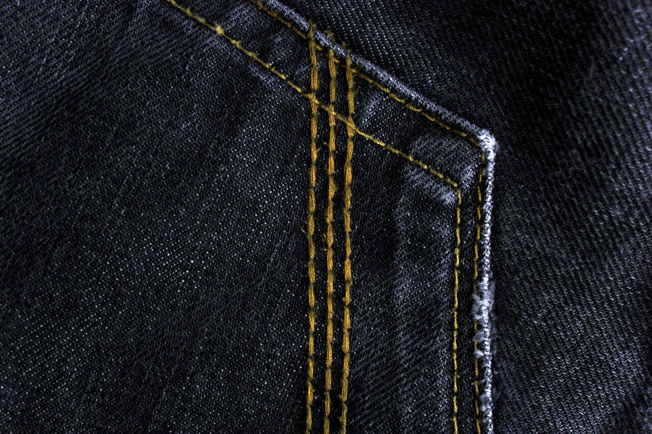 Black denim cloth texture background