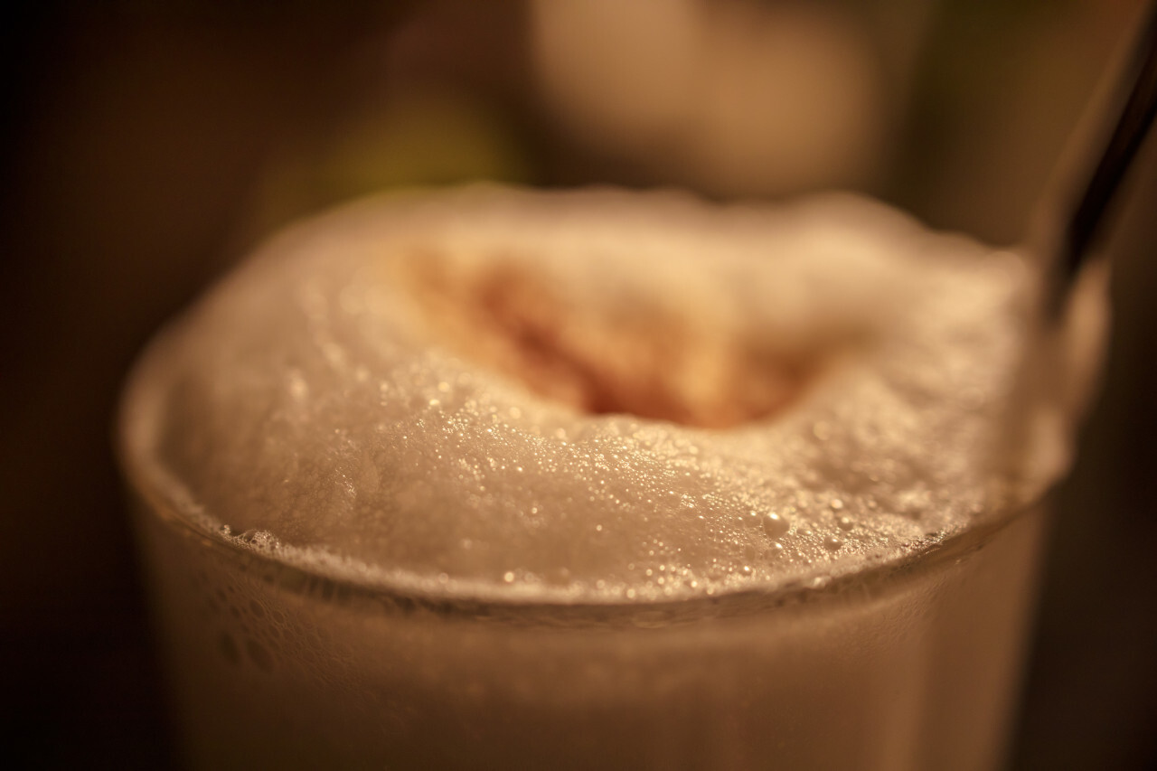 latte macchiato coffee in a glass