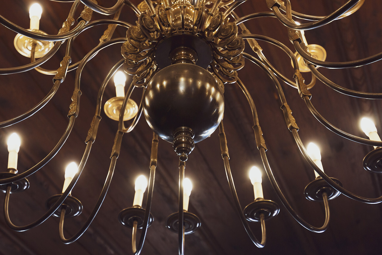 old golden chandelier