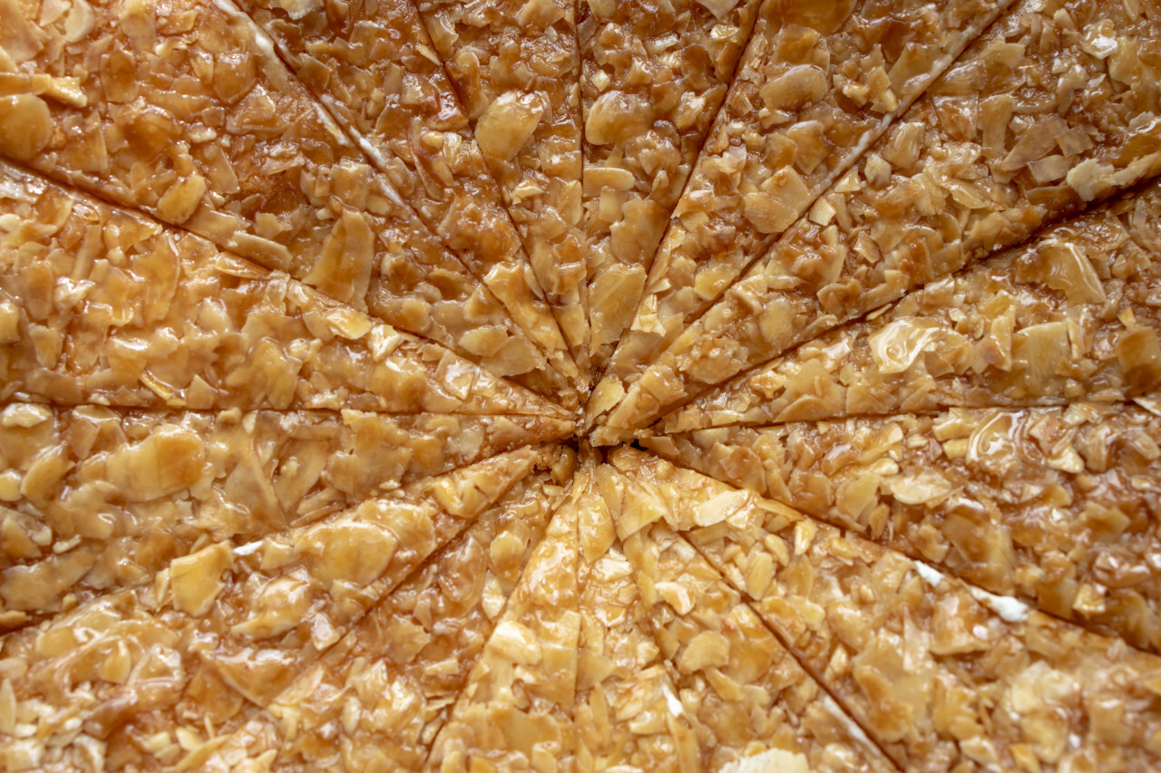 Close up of traditional german Bee sting cake