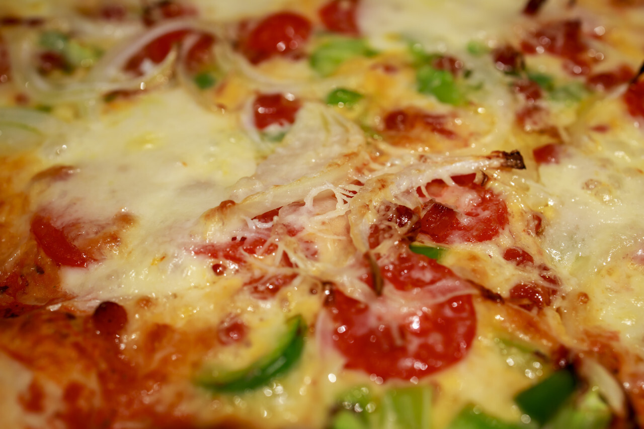 Pizza topping close up