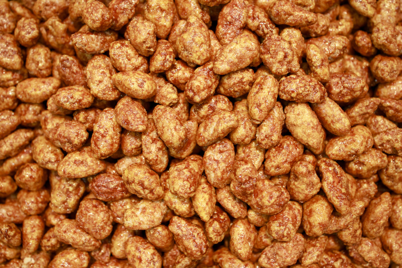Roasted Almonds Background Texture