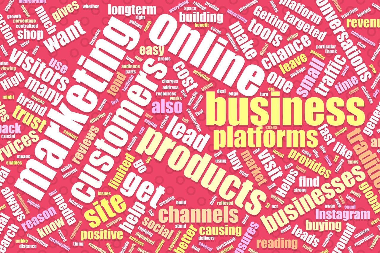 beautiful online marketing tag cloud