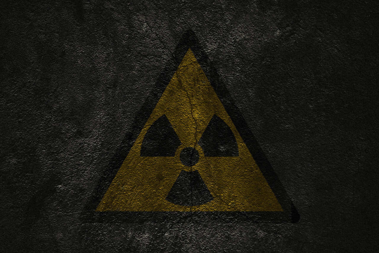 dark grunge radioactive symbol background