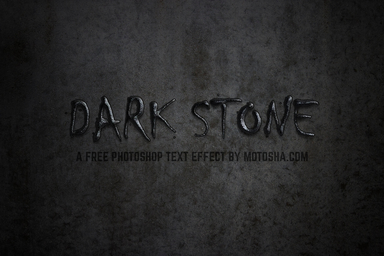 Free Photoshop Text Effect: Dark Stone