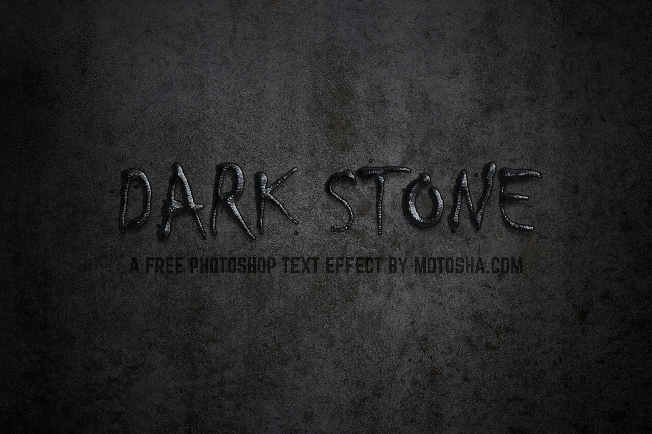 Free Photoshop Text Effect: Dark Stone