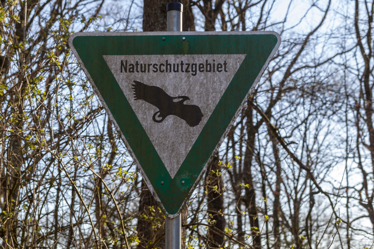 German nature reserve sign