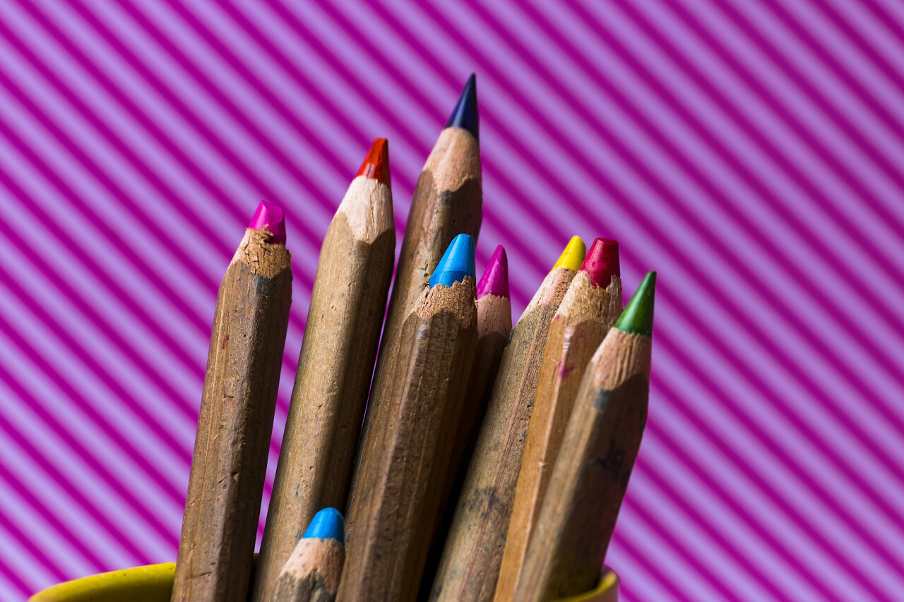 wooden colored pencils